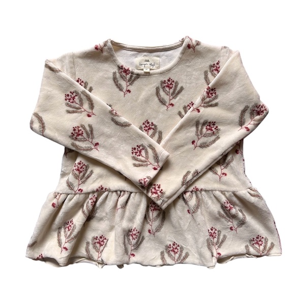 NEW Konges Slojd Christmas Jolly Blouse Pants Set, Xmas Vintage Flower, Size 3y - Picture 4 of 8